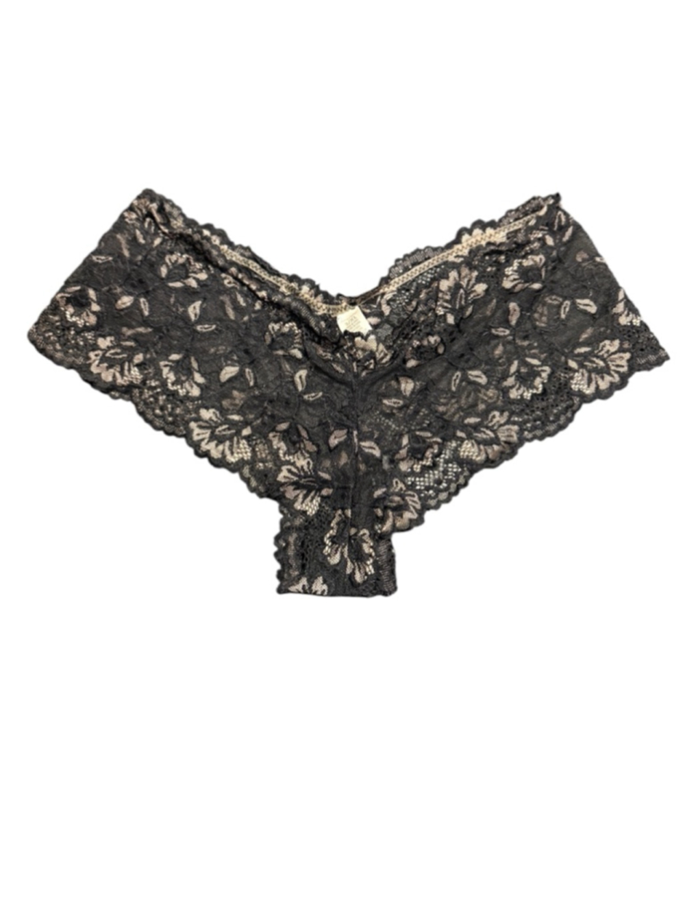 Women's Aeropostale Black Beige Lace Panties 8/XL